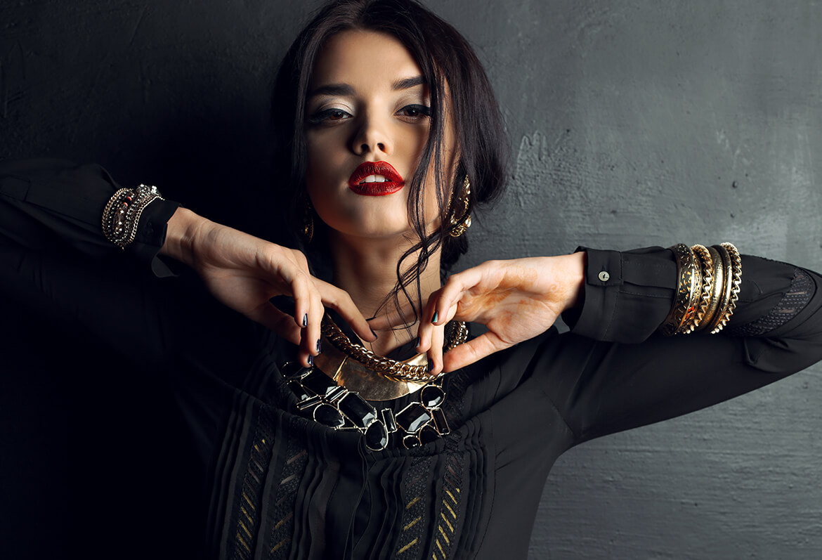 Woman with dark hair