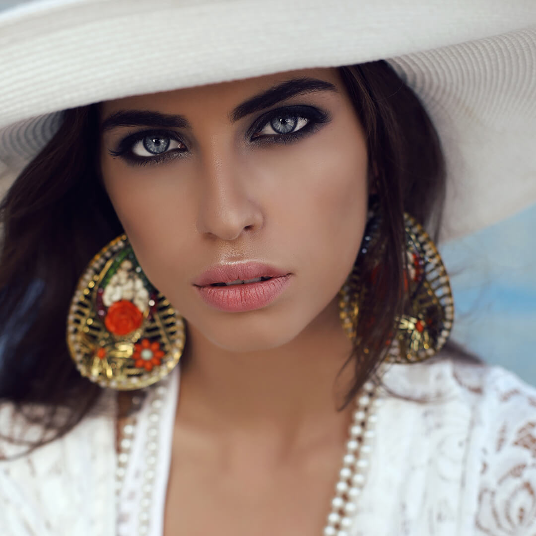 Gorgeous woman with dark hair